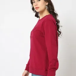 GAP Maroon Cotton Embroidered Long Sleeves Sweatshirt image 3