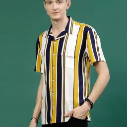 Rigo Men Yellow Striped Shirt image 3