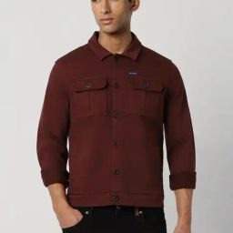 Van Heusen Maroon Cotton Slim Fit Jacket-picture-40