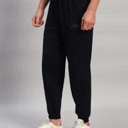 Cantabil Navy Blue Regular Fit Solid Joggers image 3