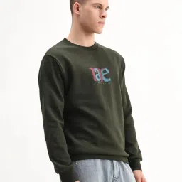 Rare Rabbit Green Regular Fit Printed Sweatshirt image 3