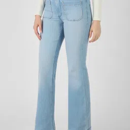 Wrangler Light Blue High Rise Flaired Fit Jeans image 3