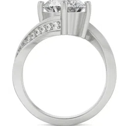 Emori 18k White Gold & Diamond 2 CT Twirl Solitaire Ring image 3