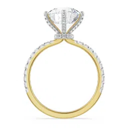 EMORI 14k Yellow Gold Lab Grown Diamond White Stones Ring for Women image 3