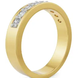 EMORI Yellow Gold Sleek Row Diamond Band image 3