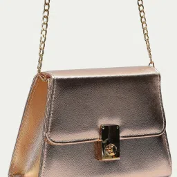 Code by Lifestyle Gold Textured Sling Handbag image 3