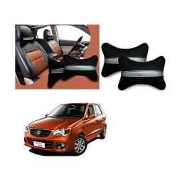 Auto Pearl Black Silver Strip Car Neck Cushion/Neck Pillow Compatible for Maruti Suzuki Alto K10 Old image 4