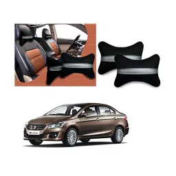 Auto Pearl Black Silver Strip Car Neck Cushion/Neck Pillow for with Maruti Suzuki Ciaz-picture-29