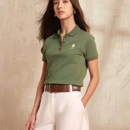 U.S. Polo Assn. Olive Cotton Regular Fit Polo T-Shirt image 3