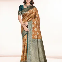 RICH & ROMAN Woven Design Zari Pure Silk Banarasi Saree-picture-46
