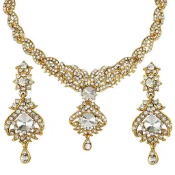 ANIKAS CREATION Gold-Plated Stone Studded Jewellery Set image 3