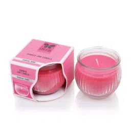 IRIS Pink Home Fragrances Damask Rose Ribbed Jar Candle - Set of 3 image 3