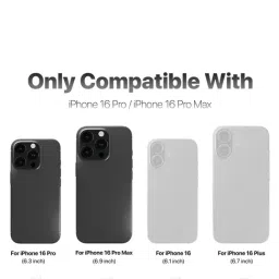 Gripp 3In1 Focal Camera Lens Protector for Iphone 16 Pro & Iphone 16 Pro Max (2024) - Black image 3