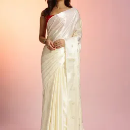 navyasa by liva Off-White Floral Print Saree With Unstitched Blouse-picture-23