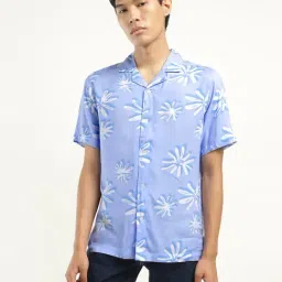 Levi's Light Blue Regular Fit Floral Print Shirt-picture-32