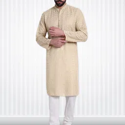 Excent Chikankari Mandarin Collar Straight Kurta-picture-11