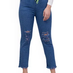 Ira Collections Women Comfort High-Rise Highly Distressed Stretchable Jogger Jeans-image-37