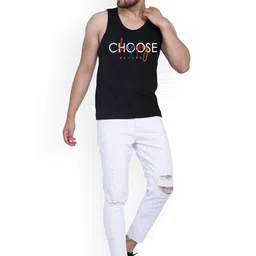 SLOWLORIS Men Pack Of 2 Printed Bio-Wash Combed Cotton Gym Vests image 3