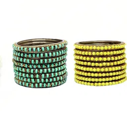 THE BLAZZE Multi Glass Artificial Stones & Beads Bangle-picture-25