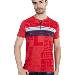 BE POSITIVE Men Printed Henley Neck T-shirt-picture-11