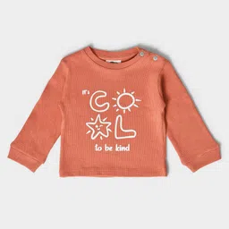 Mi Arcus 100% Cotton Full Sleeves Cool Printed Waffle Sweatshirt - Orange-picture-37