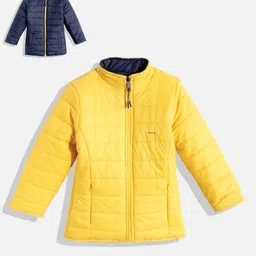 Okane Full Sleeves Reversible Padded Jackets - Yellow-image-14