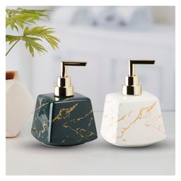 Kookee Ceramic Soap Dispenser handwash Pump for Bathroom, Set of 2, Multicolor (10514) - 300 ml-picture-21