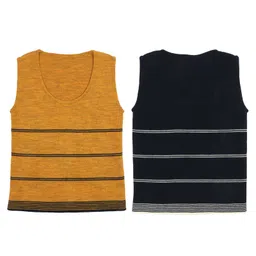 Elefantino Pack Of 2 Sleeveless Striped Sweater Vests - Mustard & Black-picture-27