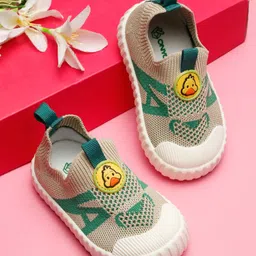 ONYC Mesh & Duck Patch Detailed Shoes - Beige & Green-picture-12