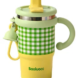 Little Surprise Box Checkered Premium Stainless Steel Insulated Tumbler Yellow & Green - 550ml-picture-32