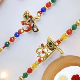 MEIRA JEWELLERY Set Of 2 Beaded Rakhi Comes with Roli Chawal & Card-picture-58
