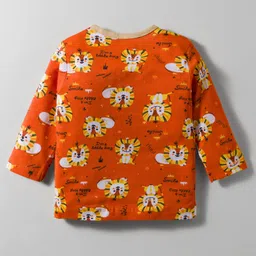 OHMS Single Jersey Knit Full Sleeves Front Open Co-ord Night Suits With Animal Print Pack of 2 - Multicolor image 3