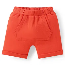 Babyhug 100% Cotton Knit Half Sleeves Onesie with Shorts & Bear Print- Red & Navy Blue image 4