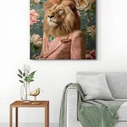 999Store Grey & Pink 1 Piece Canvas Birds and Animals Wall Paintings-image-22