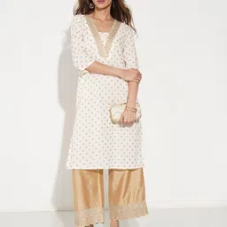 RANGMANCH BY PANTALOONS Floral Printed Straight Pure Cotton Kurta-picture-17