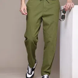 The Roadster Life Co. Men Pure Cotton Relaxed Fit Chinos Trousers-image-27