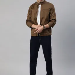 WROGN Men Brown Solid Tailored Jacket image 5