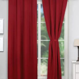 Swayam Micro Classic Eyelet Window Curtain - Single Piece (Red),5 Ft-picture-20