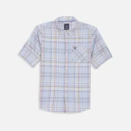 Allen Solly Kids Blue Checks Slim Fit Shirt-image-10