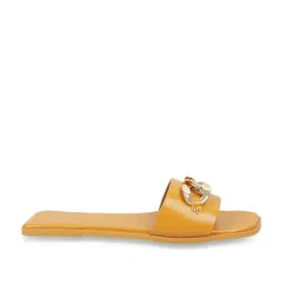 Mochi Women's Yellow Casual Sandals image 3