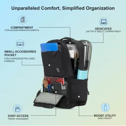 Red Tape 30 L Black Large Laptop Backpack image 3