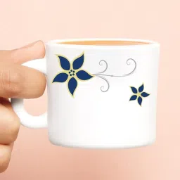 Larah by Borosil White Ceramic Tea & Coffee Mug - Set fo 6 100ml image 3