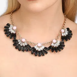 Sohi Multicolour Designer Statement Stones Necklace image 3