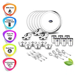 Airan Silver Stainless Steel 36 Pcs Dinner Set image 3