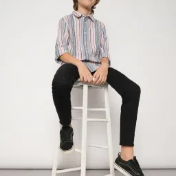 Jack & Jones Junior Multicolor Striped Full Sleeves Shirt image 5