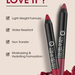Colors Queen Color It All Lip Crayon Lipstick with Sharpener 06 Nude It - 3.5 gm image 2