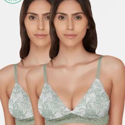 Inner Sense Green Under Wired Padded Bralette Bra (Pack Of 2)-image-42