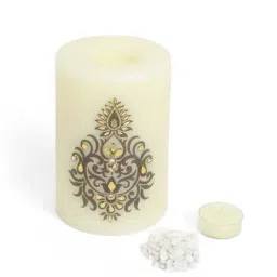 Home4U Multicolor Wax 10 cm Pillar Candle - Set of 1-picture-42