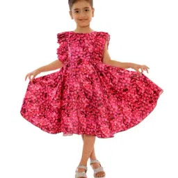 KidsDew Kids Pink Printed Dress-picture-26