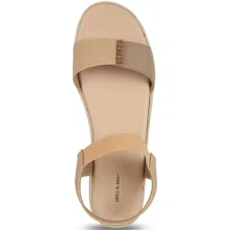Walkway Women's Beige Ankle Strap Wedges image 3